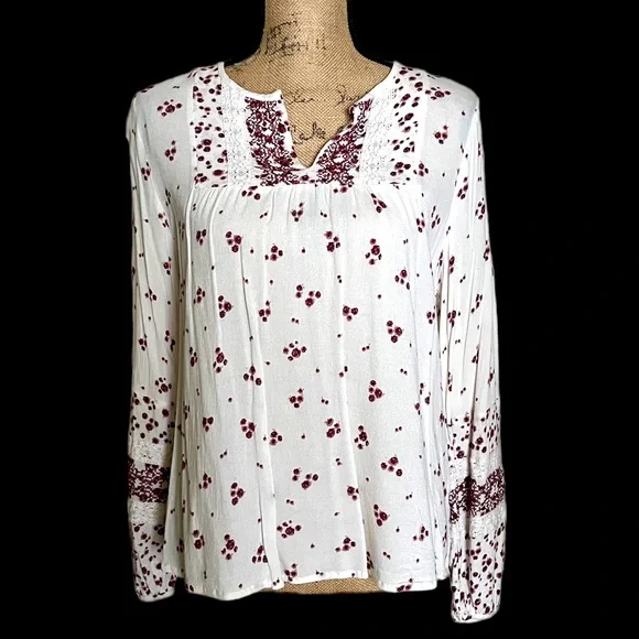 Knox Rose Boho Chic Embroidered Blouse Size S - Picture 13 of 16